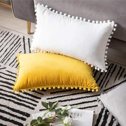 30x50cm 45x45cm 50x50cm Velvet Throw Pillow Covers with Pompom Soft Cushion Cover for Couch Home Decor Living Room Pillowcase 방석