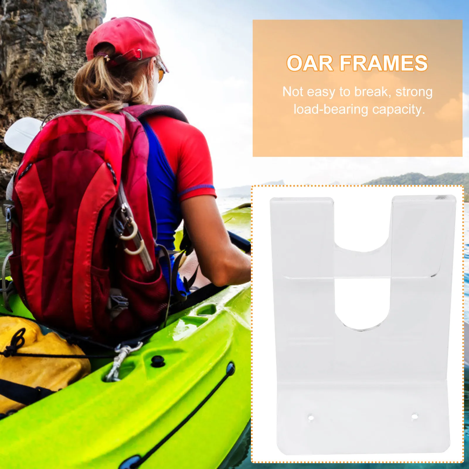 2Pcs Kayak Oar Bracket Heavy Duty Plastic Wall Mounted Paddle Rack Saves Space Ideal for Amateurs Professionals Kayak Accessory