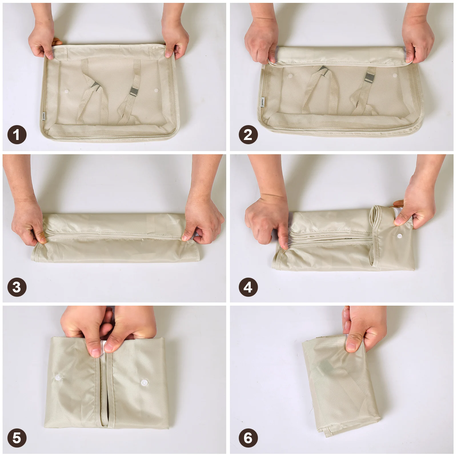 Juego de bolsas de almacenamiento de equipaje de gran capacidad, 8 piezas, Cubo de embalaje, ropa interior, cosméticos, bolsa organizadora de viaje, artículos de tocador