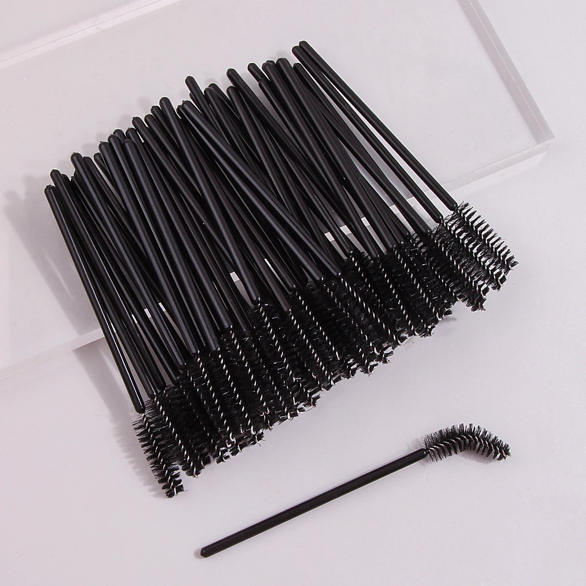 Escova portátil Eyelash Cleaner, escova de maquiagem, livre Bending Mascara Brush, escova de sobrancelha, venda quente, 50 Pcs, 20Pcs, 10Pcs