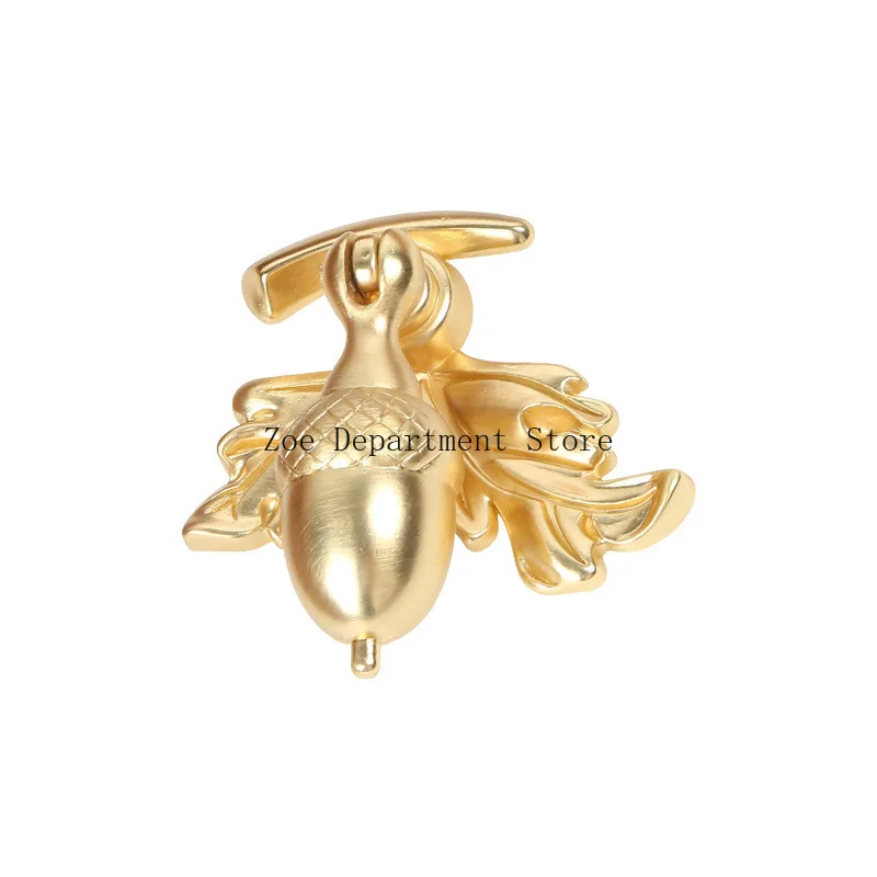 Light luxury creative pendant handle European copper brushed drawer cabinet door single hole small handle antique three colors