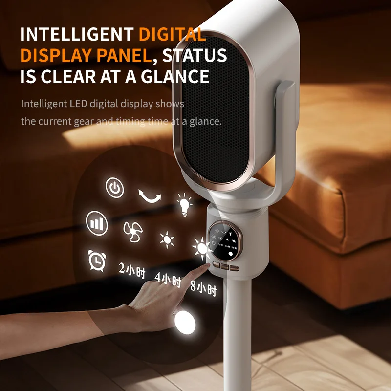 سخان تسخين شتوي جديد لعام 2026، توقيت ذكي + سخان عمودي للتحكم عن بعد، ارتفاع 1.3 متر، 3 ارتفاعات قابلة للتعديل