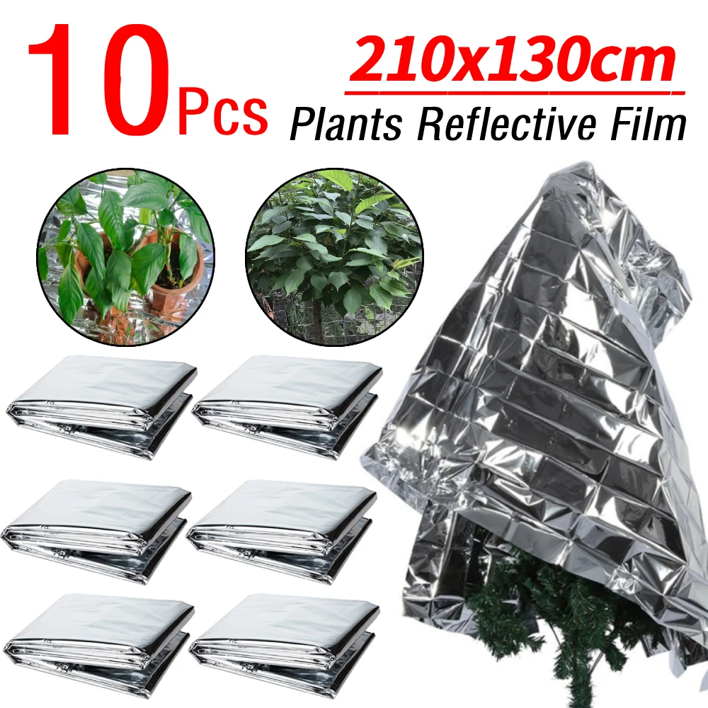 

10Pcs 210x130cm Silver Mylar Reflective Films Wall Film Covering Sheet Hydroponic Plant Covers for Grow Foil Garden Greenhouse