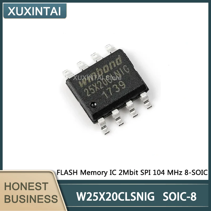 20Pcs/Lot  New Original  W25X20CLSNIG  W25X20  FLASH Memory IC 2Mbit SPI 104 MHz 8-SOIC