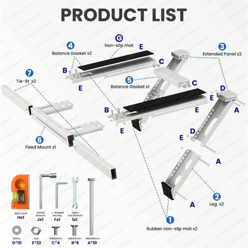 Heavy Duty Foldable AC Bracket - Universal Wall Mount for Window Air Conditioner, Max Load 200kg