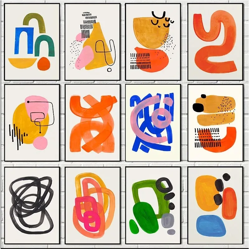 Peinture sur toile murale, imprimés géométriques minimalistes, images d'art au trait moderne, décor pour salon, chambre à coucher, bureau