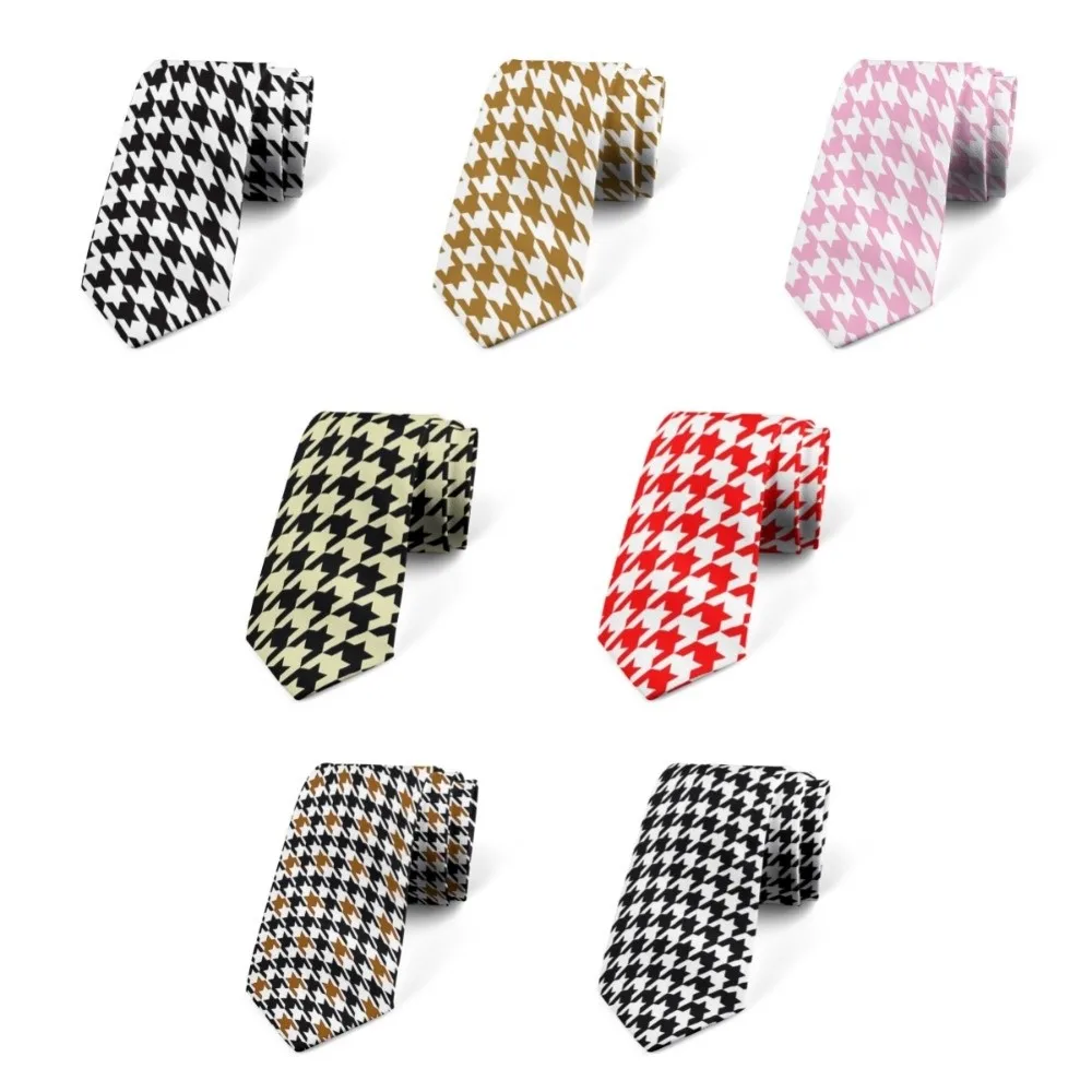 الإبداعية 8 سنتيمتر Houndstooth التعادل قابل للتعديل ضيق الكلاسيكية التعادل اليد تعادل لينة الرجال ربطة العنق قميص