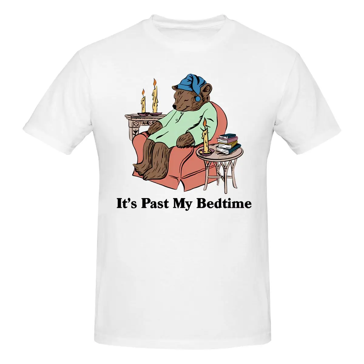 

Мужская футболка с принтом Funny It S Past My Bedtime Sleepy Bear, модная футболка унисекс, винтажная футболка