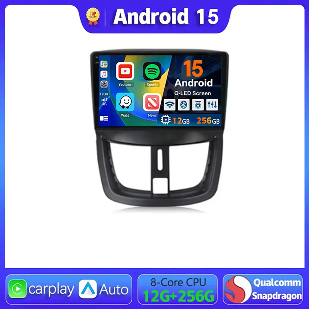 

Android 15 Srnubi SSR 2 Din For Peugeot 207 CC 207CC 2006 - 2015 Car Radio Multimedia Player Carplay Stereo GPS DVD Head Unit
