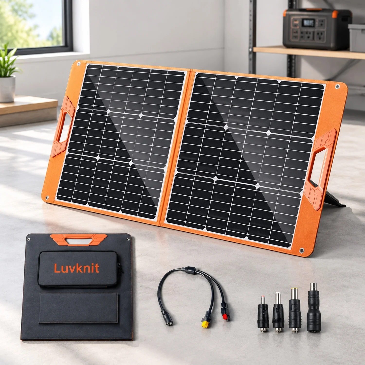 100Watt Portable Solar Panels 24% High-Efficiency 18V Foldable Charger with USB Outputs for Power Stations, Phones, IP65