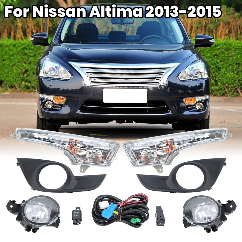 

Автомобильные противотуманные фары, грили, крышка для Nissan Altima Teana 2013 2014 2015, комплект противотуманных фар DRL, фара с жгутом жгута, переключатель лампы, версия США