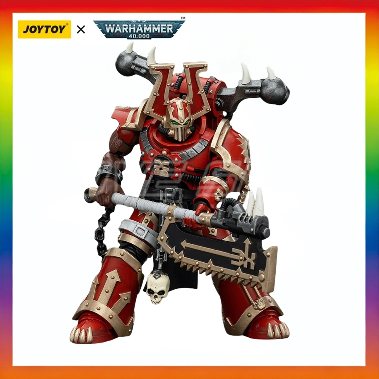 

In Stock Original JOYTOY 40K World EatersKhorne Berzerker with Eviscerator Chainaxe 1/18 Action Figure Model Toys Gift