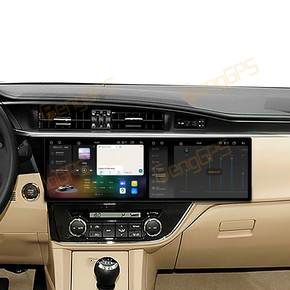 

Обновление 9,1-дюймового автомобильного радиоприемника с двойным экраном Android 15, для Toyota Corolla 2014-2016, Carplay, GPS-навигация, мультимедийный плеер Carplay