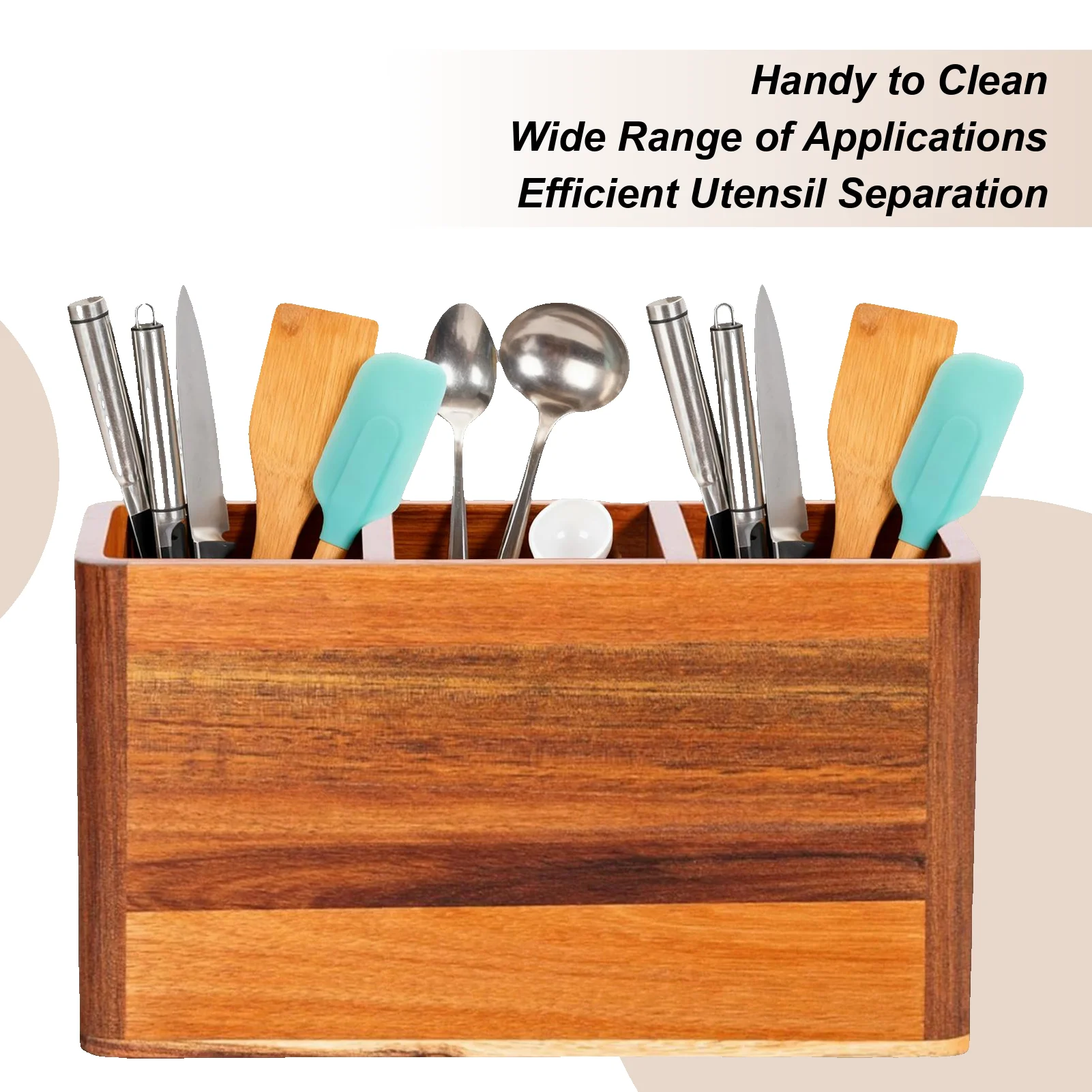 

Utensil Holder Wooden Utensil Holder Organizer Divided Cutlery Rack For Home Apartment RV Party Christmas Country Farmhouse