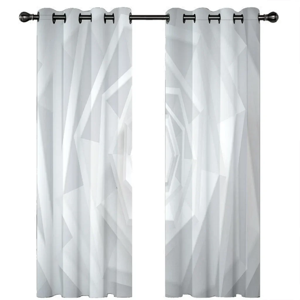 

Плотные шторы HUANZHUANG, шторы с скандинавской космической геометрией, 2-панельные оконные шторы, термоизолированные оконные шторы с люверсами