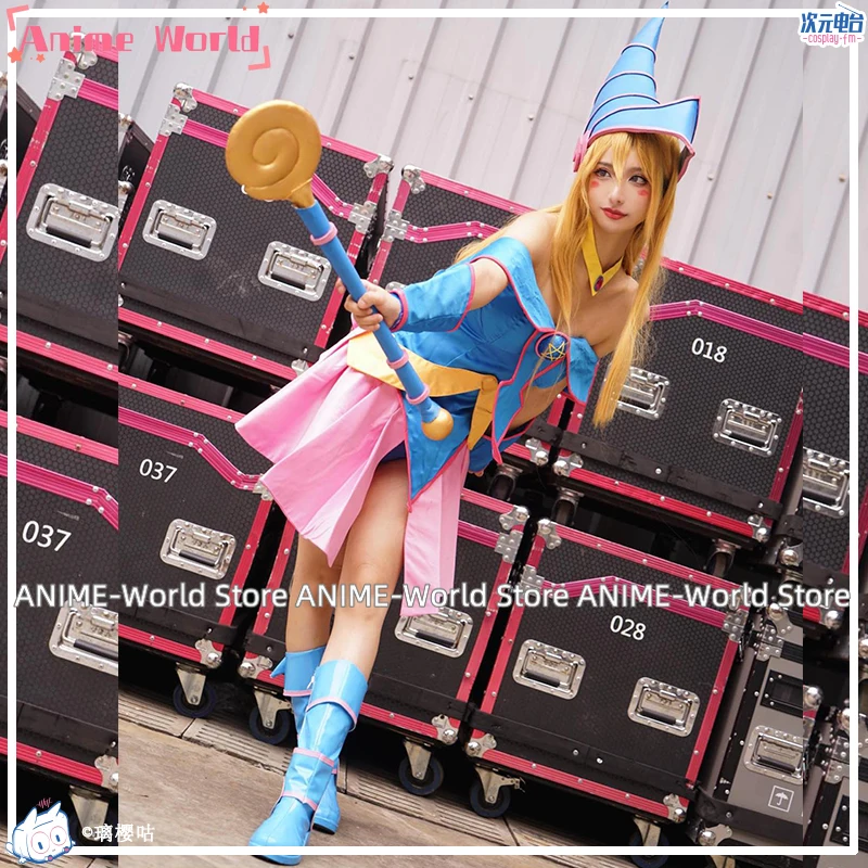 Anime Women\'s Dark Magician Girl Cosplay Costume with Hat for Woman Halloween Wig Cosplay Costume Outfityxw