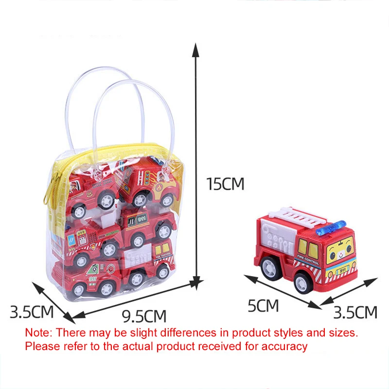 2set Mini Pull Back Car Toy Set Party Favors Plastic Cartoon Cute Play Vehicles Inertial Engineering Vehicles Guests Gifts TMZ