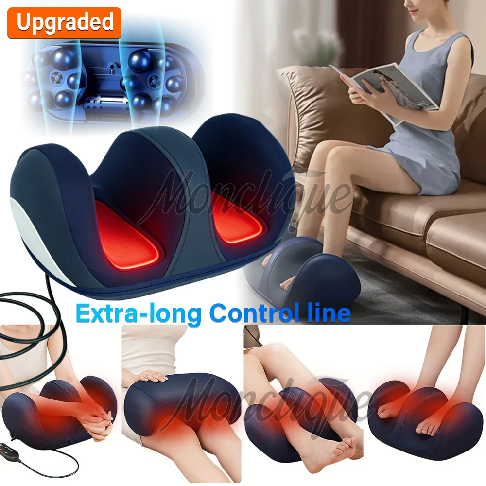 

Большой электрический массажер для ног с функцией шиацу, разминающим массажем, роликами и горячим компрессом для расслабления мышц ног