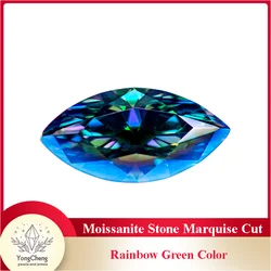 Pietra preziosa Moissanite Taglio marquise Ciondoli di colore verde arcobaleno Pietra preziosa Anello fai da te Collana Orecchini Materiali con certificato GRA