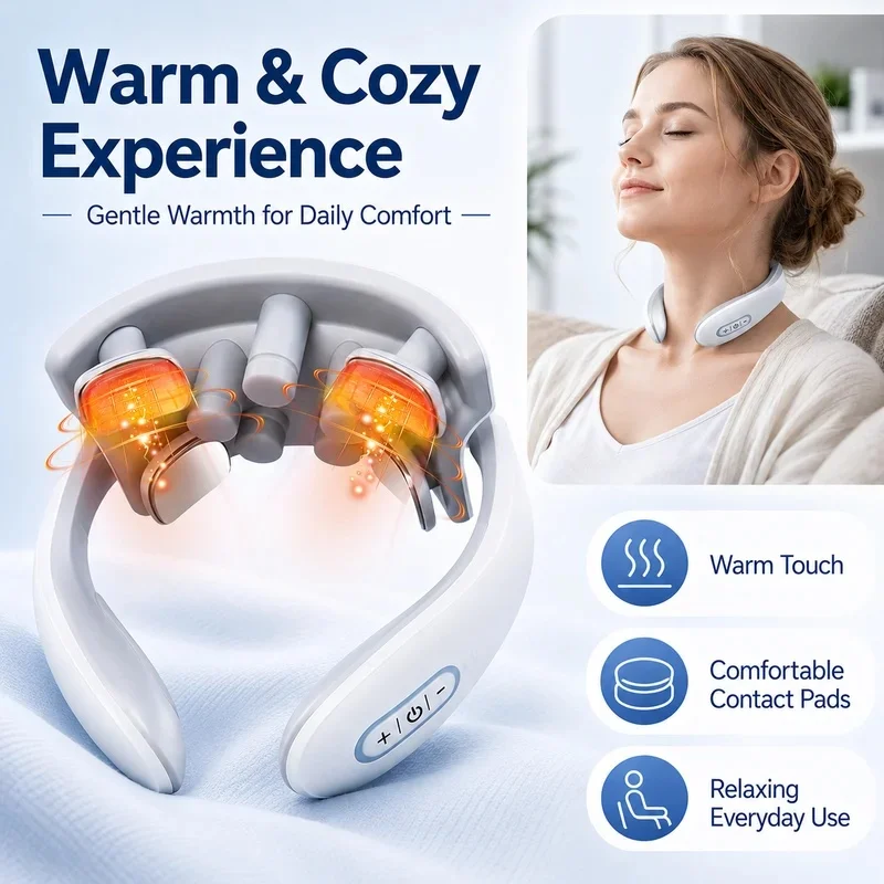 Smart Neck Massager for Adults, 5 Massage Modes, Ergonomic Portable Neck Device for Office, Home & Travel Relaxation view 4