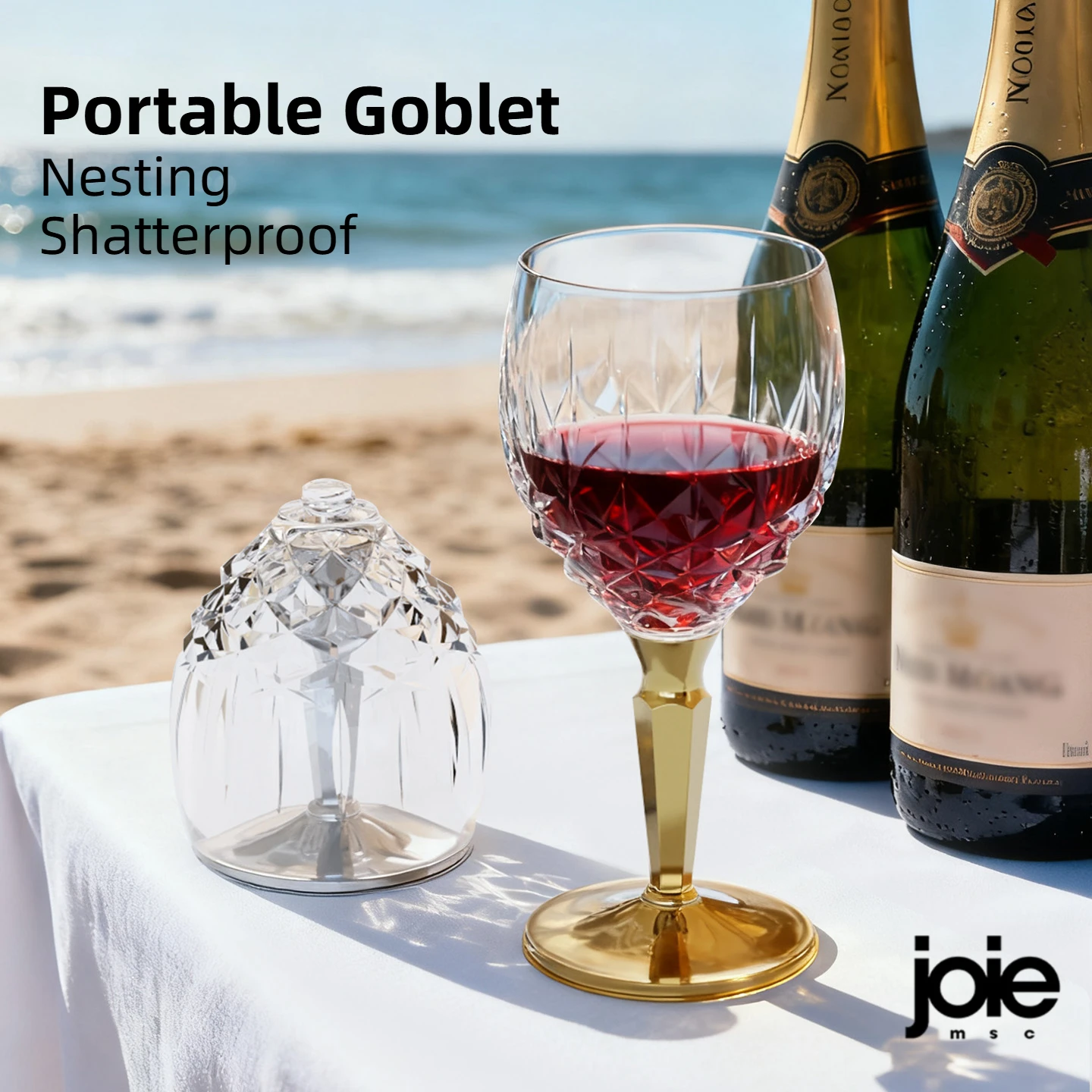 

Joie Unbreakable Portable Wine Glass Goblet PCTG Plastic Lightweight Durable Champagne Glass for Party Barware Outdoor Picnic