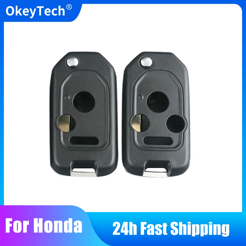 

OkeyTech Modified Version Flip Folding For Honda Accord CRV Pilot 2007 2008 2009 2010 2011 2012 2013 New Car Key 3/4 Buttons