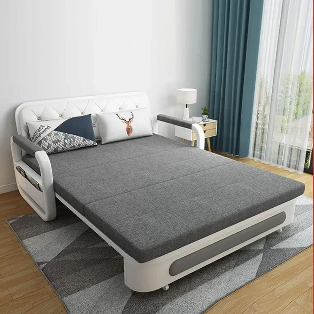 New Thickened Latex Multi functional Scalable Single/Double Sofa Dual Use Small Unit Simple Foldable Sofa Bed