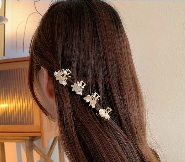 3PCS Flower small hair clip, half tied hair clip, front bangs clip, headdress