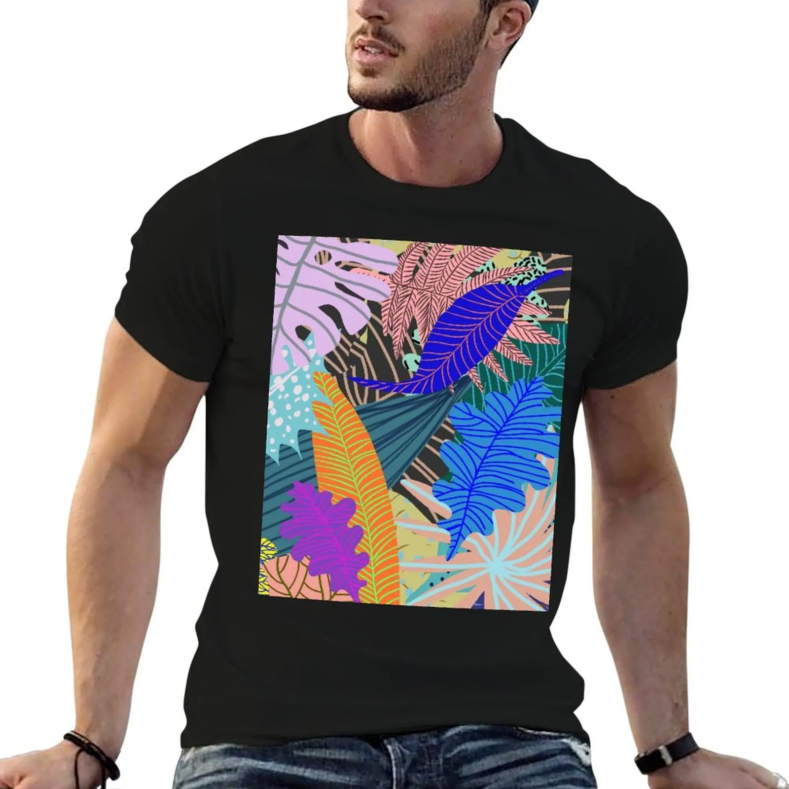 Tropical Sea Leaves T-Shirt summer clothes graphics vintage t shirt men