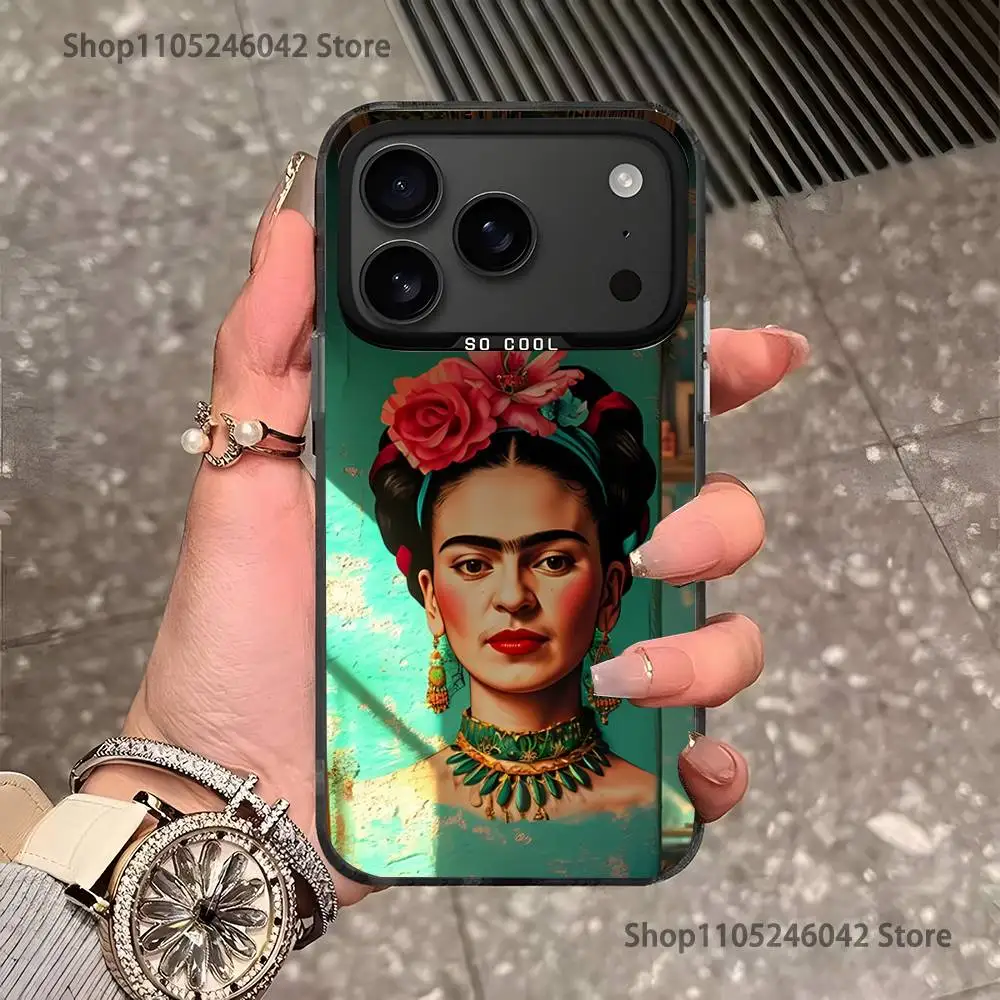 Fashion F-FridaS-S K-Kahlo For Black Candy Matte Cover iPhone 17,16,15,14,13,12,11,Pro,MAX,Plus