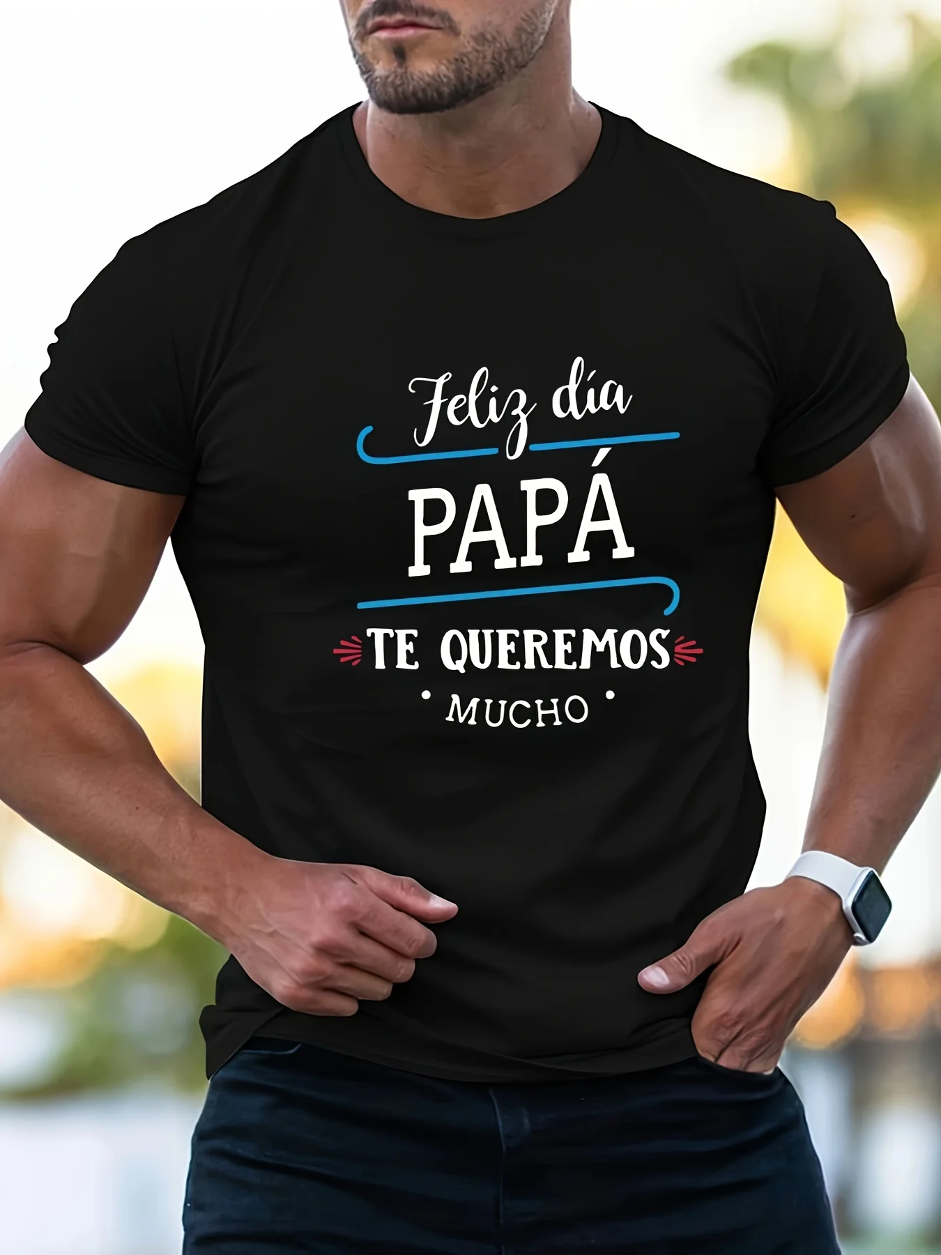 

PAPA Letter Printed Comfortable Crew Neck T-Shirt - For men's summer fashion, outdoor street wear and casual occasions