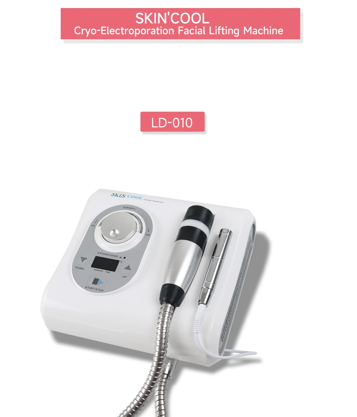 2024 New Skin Cool Cryo-Electroporation Facial Lifting Machine Lymph Circulation Dark Eye bags Double Chin Yellowish Removal