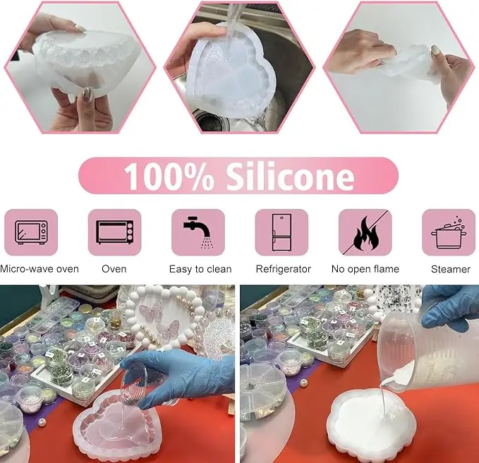 Bubble Resin Tray Silicone Molds DIY Crafts Jewelry Tray Plaster Coaster Mold Cup Mats for Epoxy Resin Home Decor Products view 2