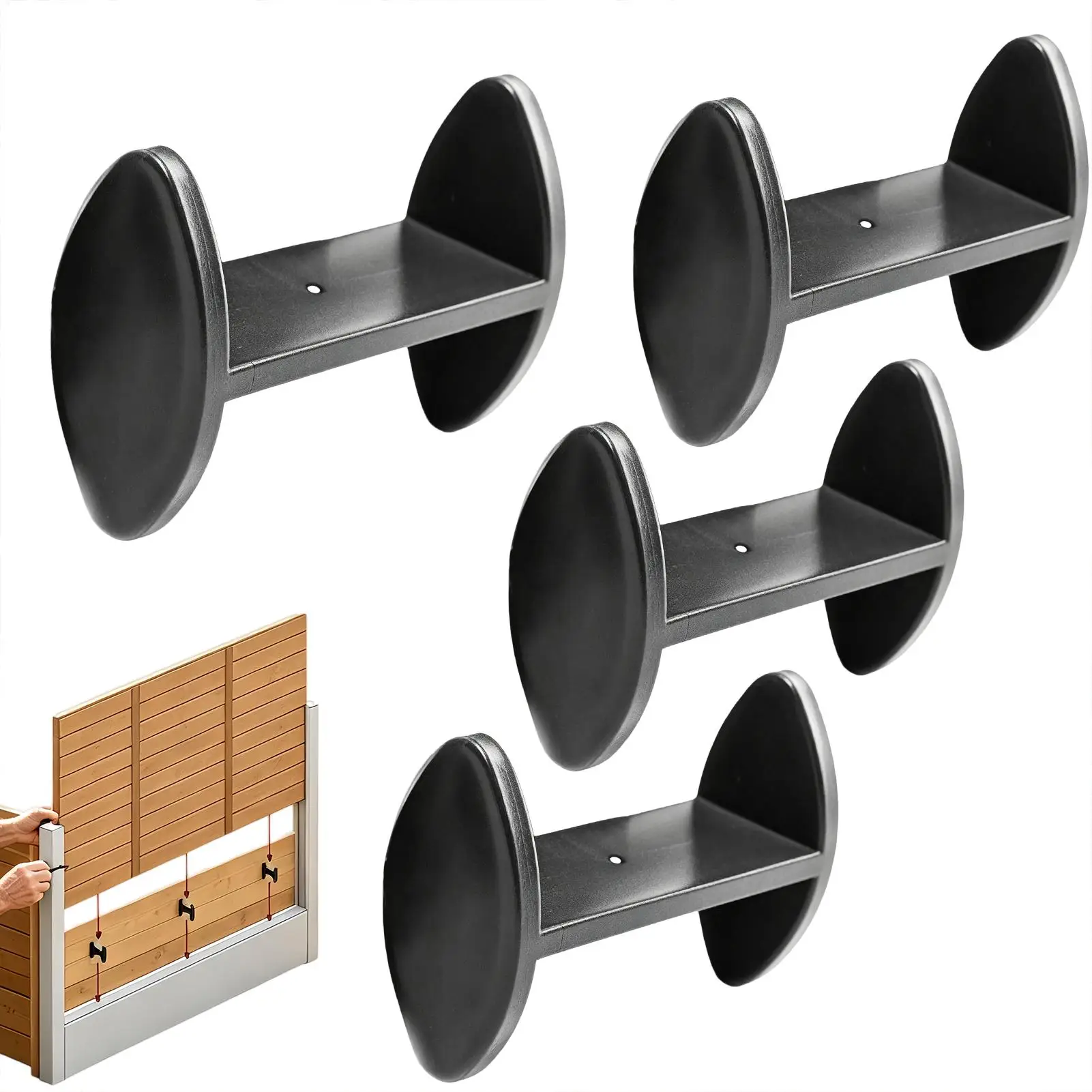 

4pcs stainless steel fence panel fixator wooden fence panel spacing clip suitable for 46mm thick boards/gravel slabs