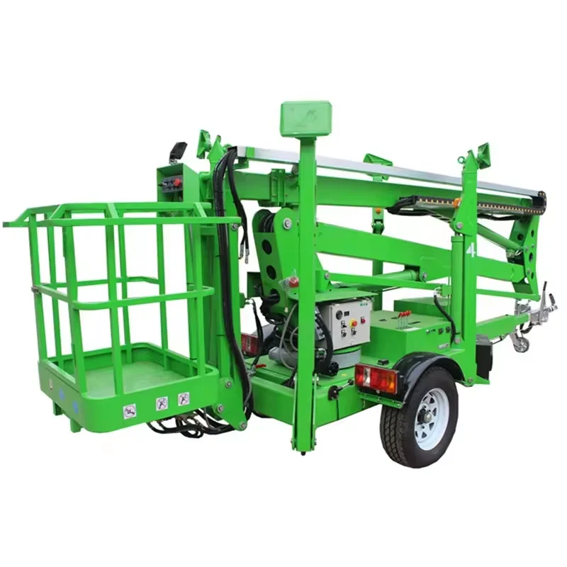 YG 16M Diesel Petrol Power Telescopic Lifting Table Cherry Picker Aerial Work Lift Platform Towable Boom Lift For Trimming Trees