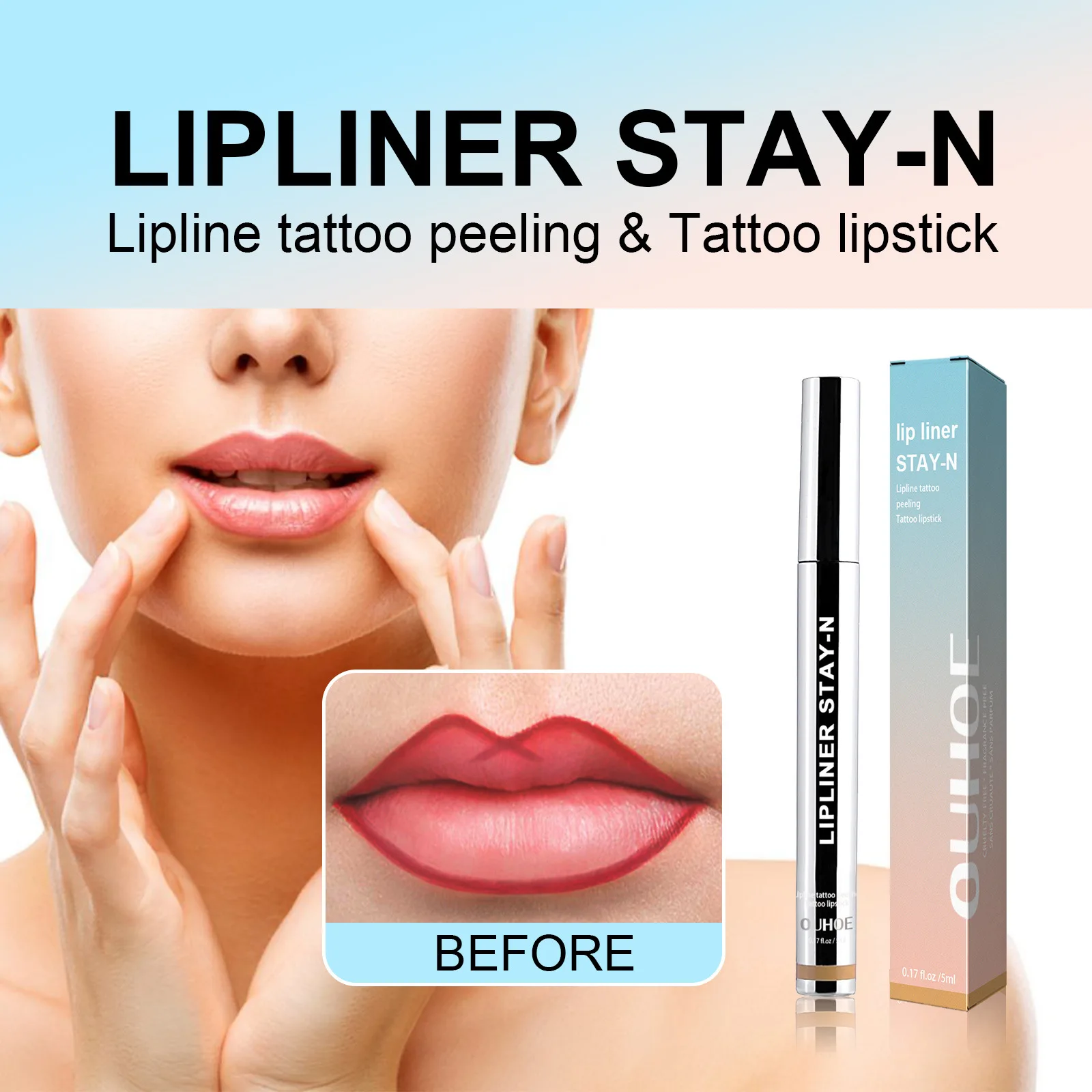 Peel Off Lip Liner, wasserdicht, langlebig, Tattoo-Lipgloss, nicht ausziehen, nähren Lippenstift, Kosmetik, matt, sexy, praller Lippenstift