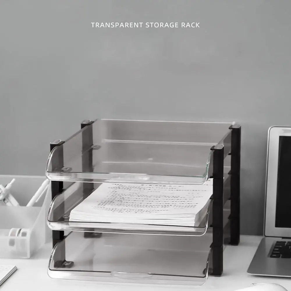 

Stackable Papers Rack Convenient Transparent Acrylic File Organizer File Rack