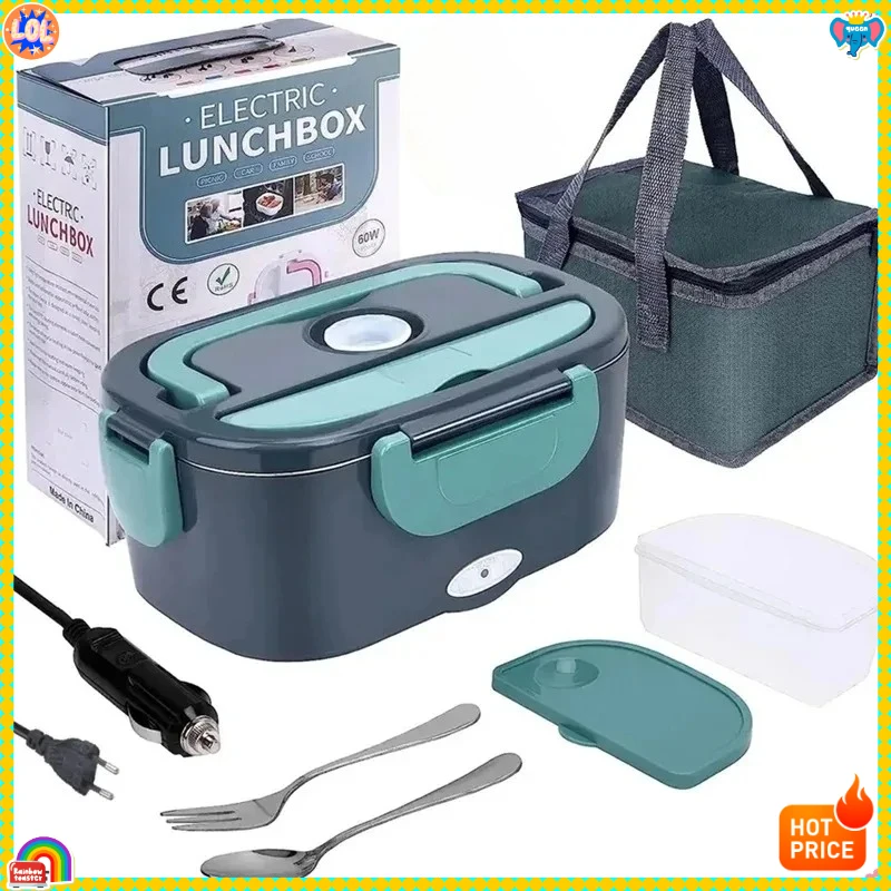 Neue tragbare 1,5 l 60 W elektrische Lunchbox, Dual-Use-Lebensmittelheizung für Auto, LKW und Zuhause, mit PTC-Heizung.