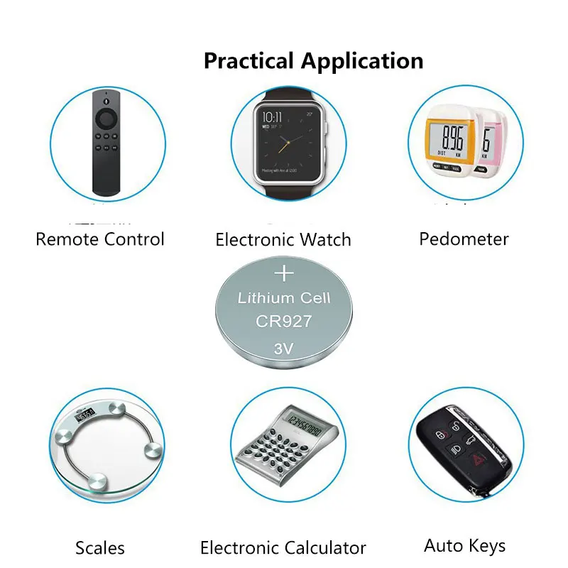 500pcs CR927 927 DL927 BR927 LM927 ECR927 BR927-1W 5011LC 3V Lithium Battery For Watch Remote Toy Calculator Button Coin Cells