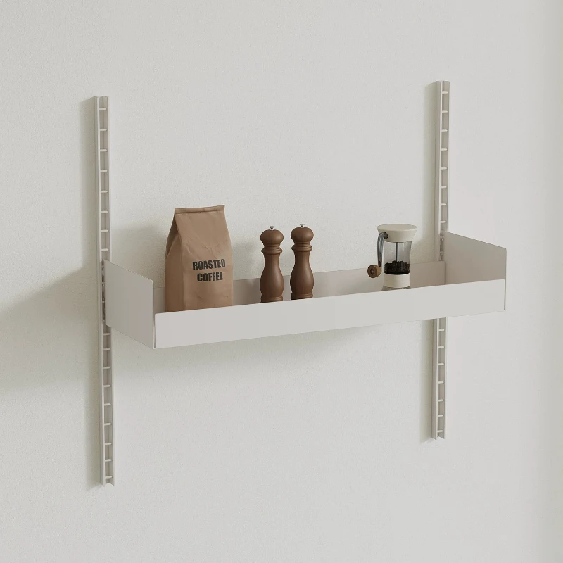 Wall Mounted Display Rack, Living Room Metal Anti-Fall Shelf with Guard Rail, Background Wall Organizer for Home & Office