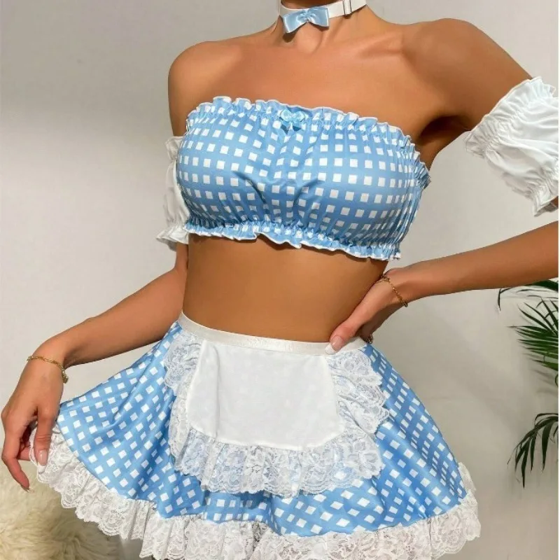New Arrival Women's Sweet Roleplay Maid Uniform Adult Lady Naugty Party Cosplay Lingerie Dress Hot Fliter Costumes