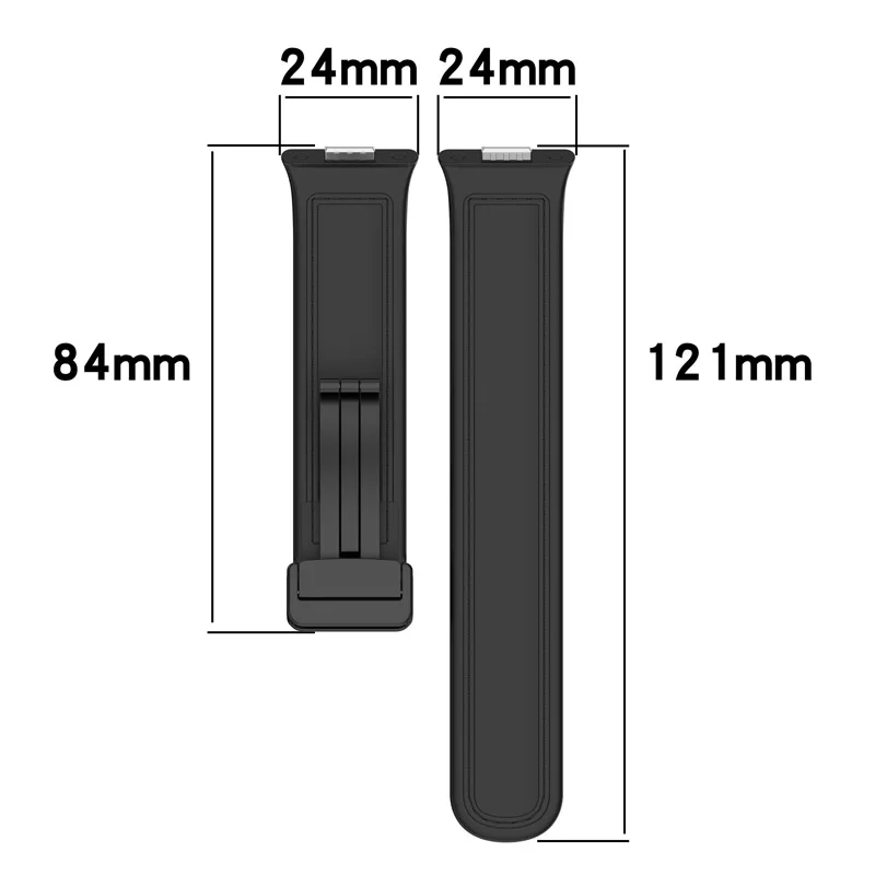 24 มม.แม่เหล็ก D ประเภท Clasp สายนาฬิกาซิลิโคนสําหรับ Samsung Galaxy Smart Watchband เปลี่ยน Correa