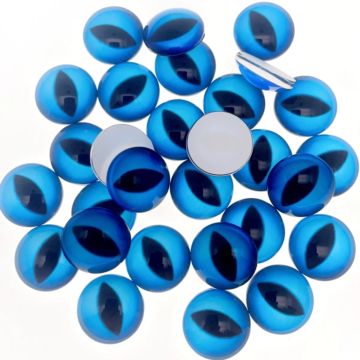 Onebeading From 6mm to 25mm Random Mixed Toys Dolls Eyes Round Glass Cabochons Flatback Photo DIY Accessories Base Tray Paired