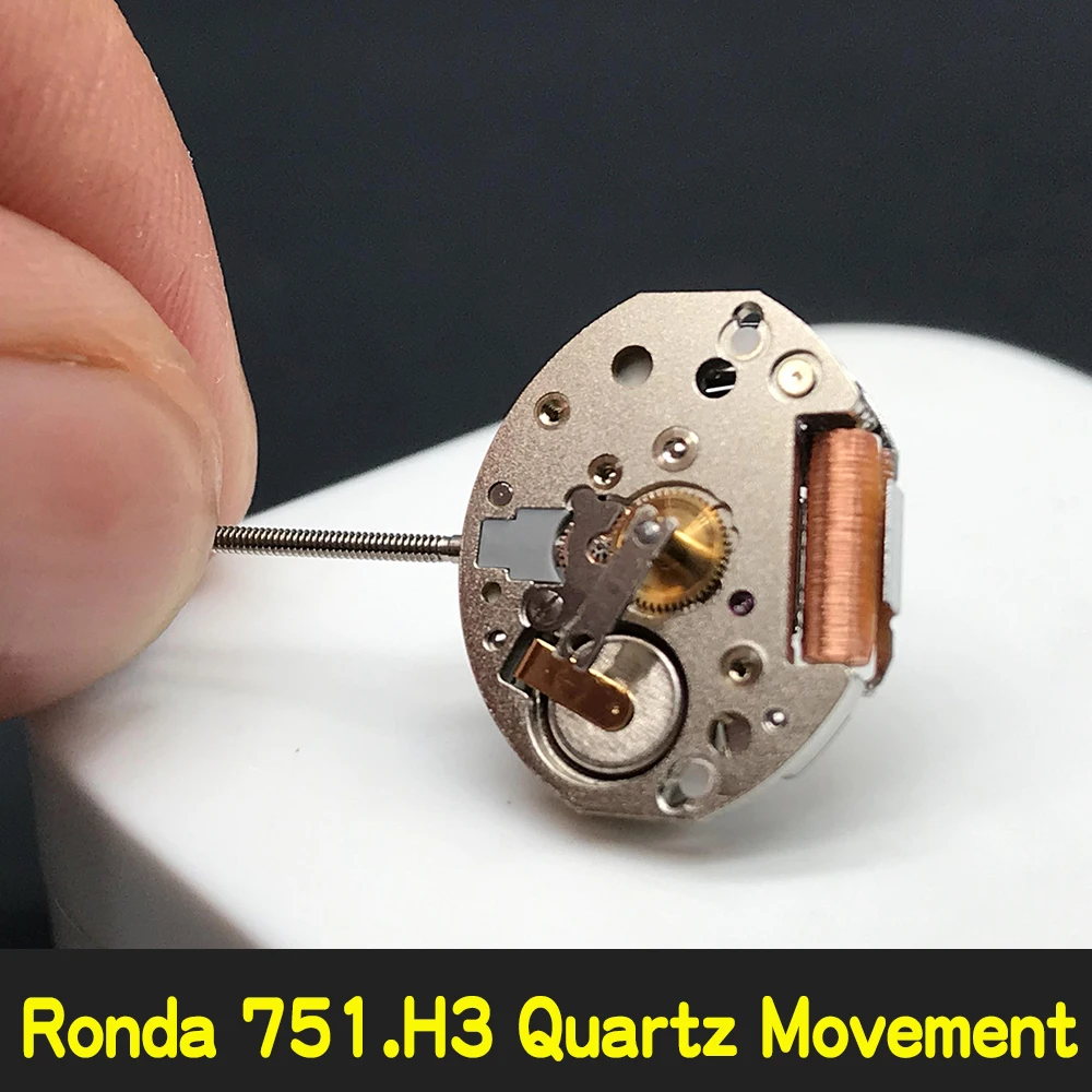 

Ronda 751.H3 Watch Quartz Movement Stainless Steel Mechanism Replacements Parts 2 Hands Watch Movement Repair Parts Battery