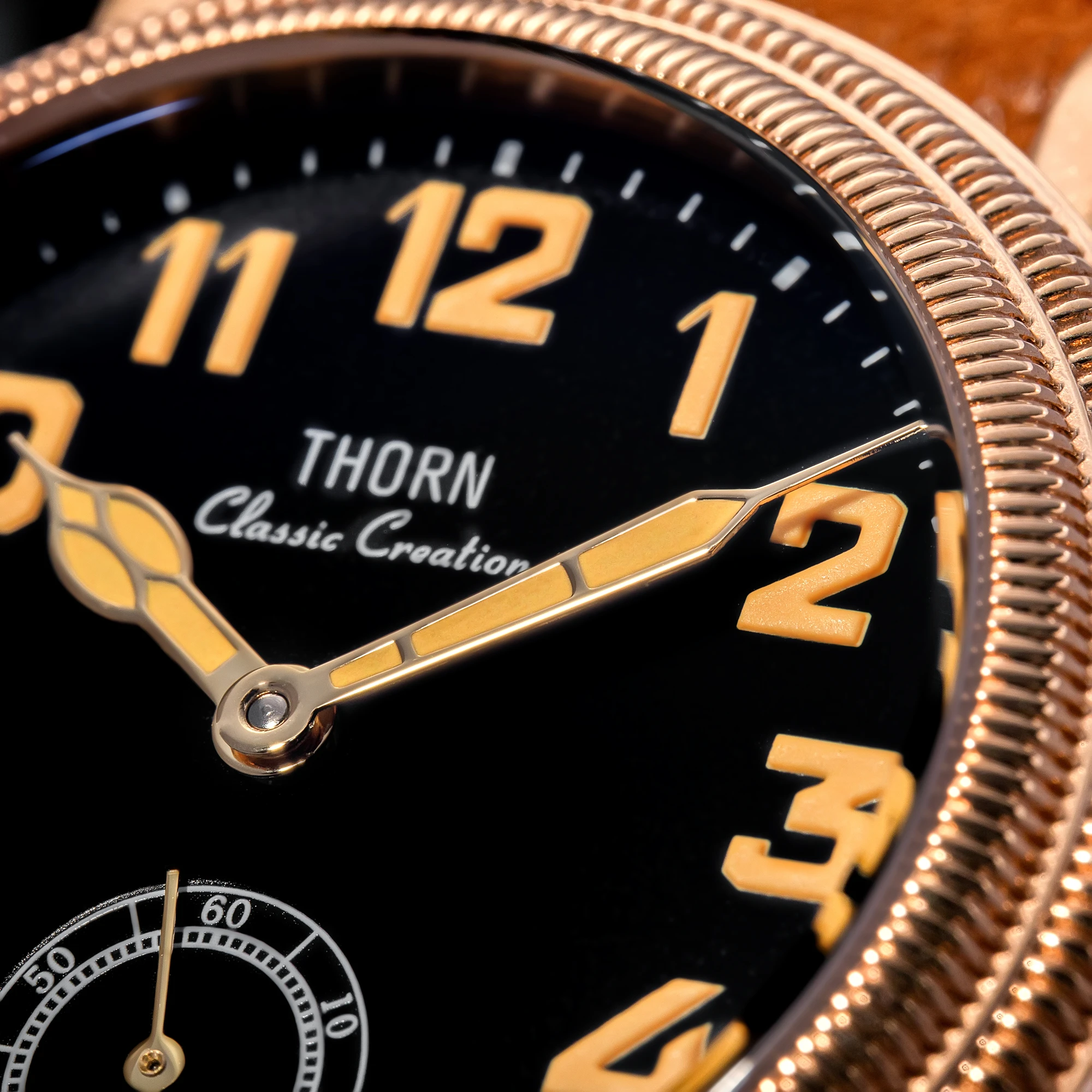 【T013】THORN Uhr 36 mm Durchmesser Vintage Fliegeruhr ST1700 Handaufzug Mechanische Uhrwerkuhr Schweizer Leuchtkraft – Detail 37