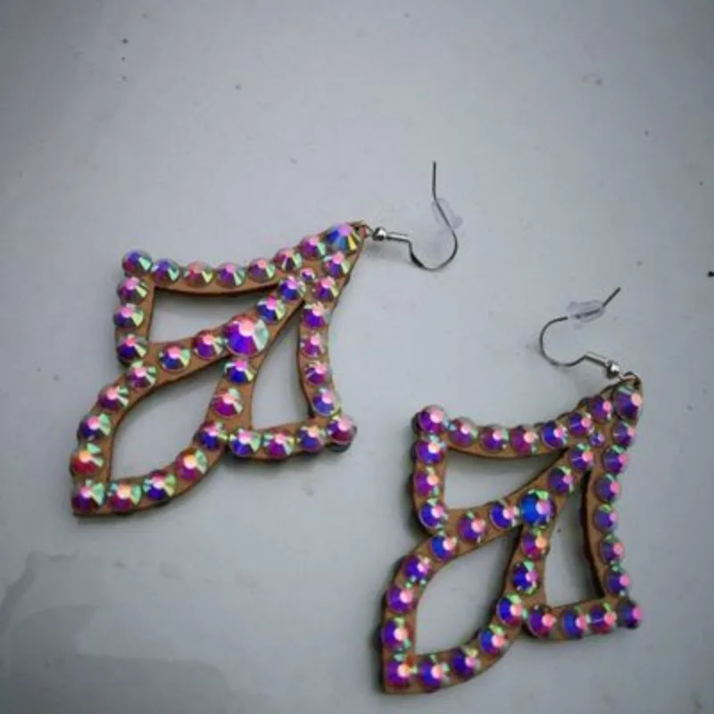 Personalizado completo diamante desempenho acessórios de dança do ventre água brincos diamante latino moderno desempenho competição brincos