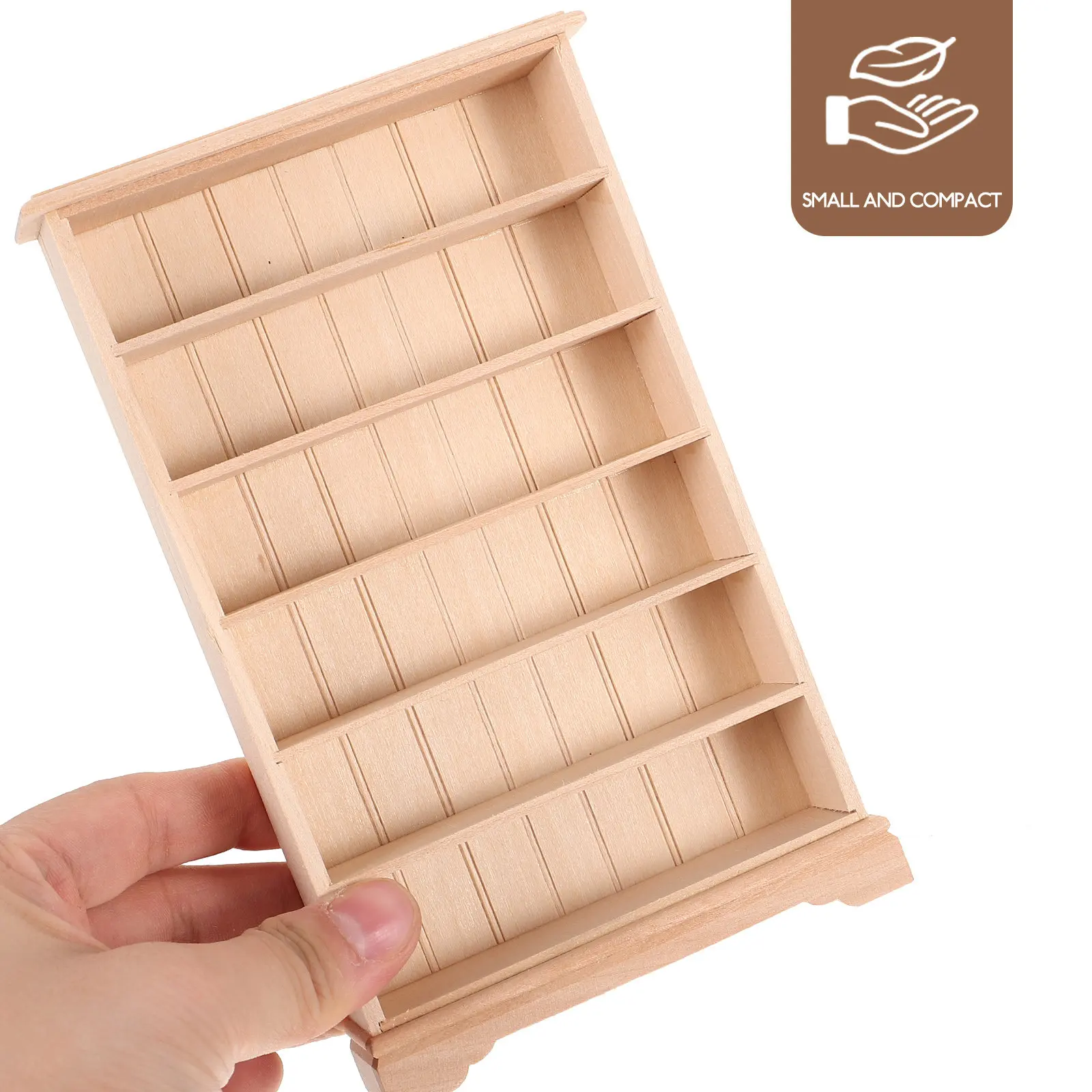 

Миниатюрная деревянная полка для книг в деревенском стиле, идеально подходит для декора мини-домов, спален, кухонь, гостиных, микромебели