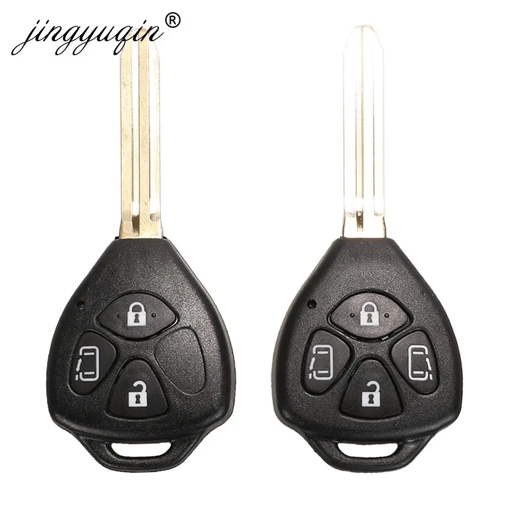 Jingyuqin – coque de clé télécommande vide, compatible avec Toyota Corolla, Alphard Camry TOY43, 3/4 boutons