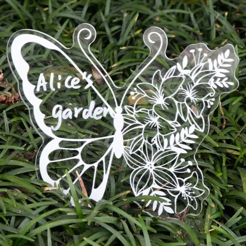 6/12pcs Plant Labels Butterfly Acrylic Garden Markers Waterproof Plant Marking X3UC