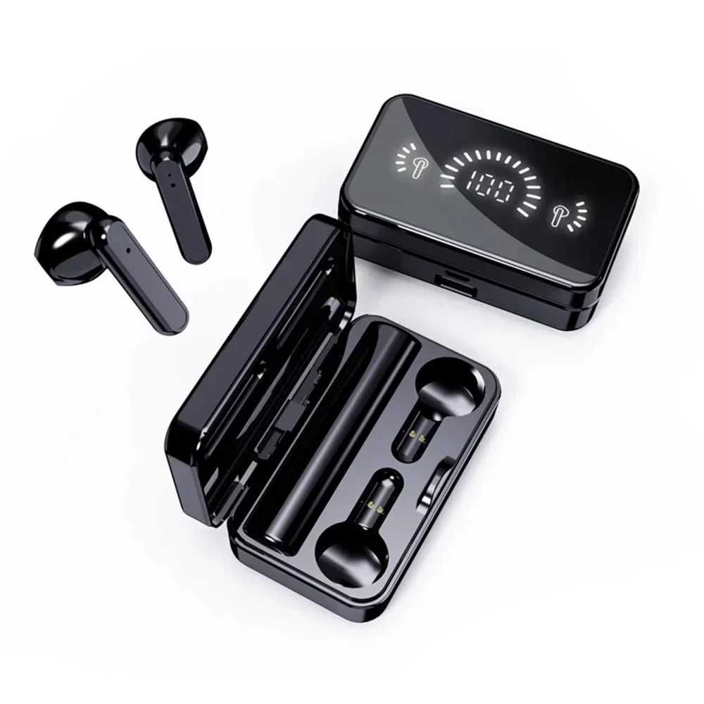 

High Power Wireless Bluetooth Earphones Low Power TWS Sports Bluetooth Earphones S20 Half In Ear Mirror Surfaces Digital Display